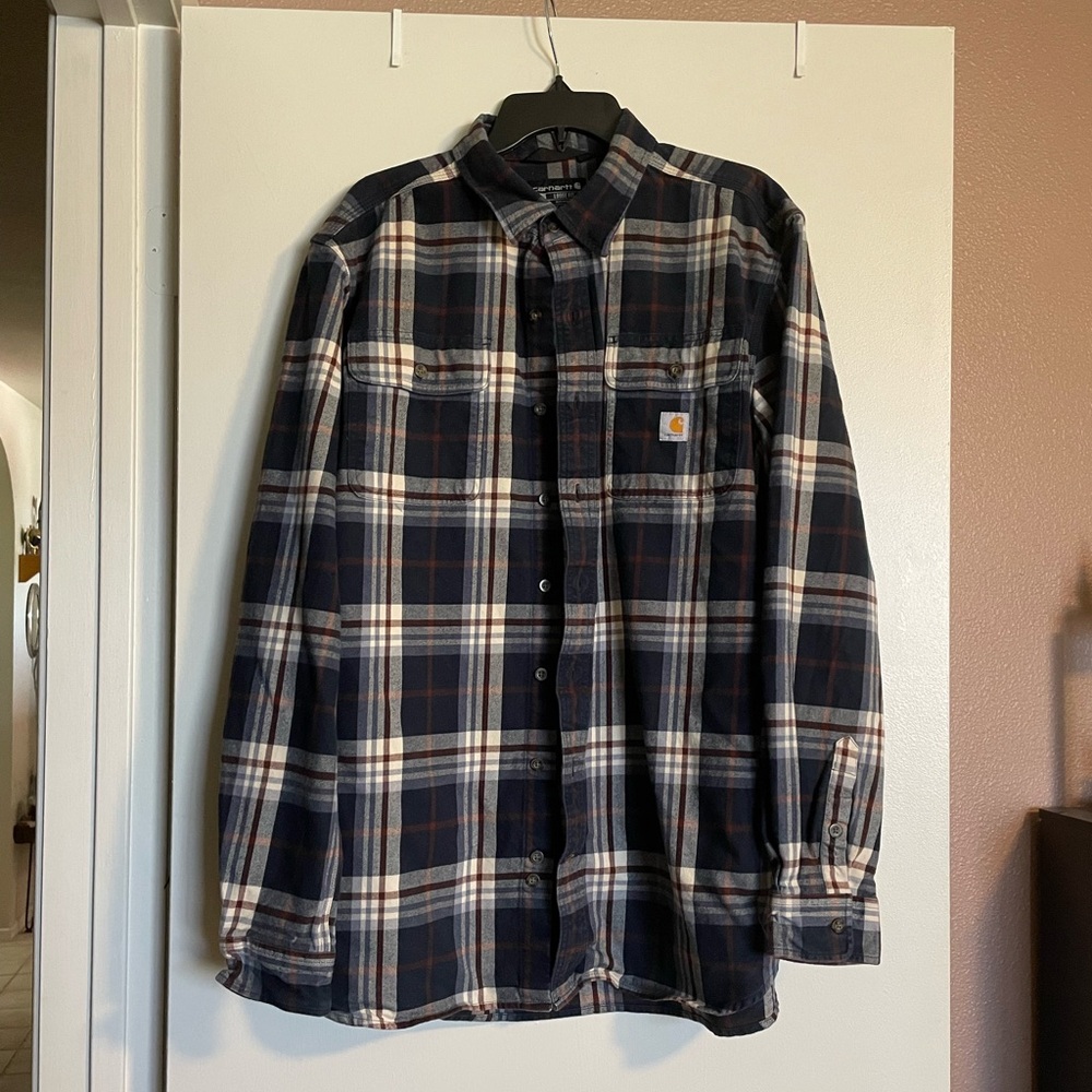 Carhartt Men’s Tall Plaid Loose Fit Heavyweight Flannel